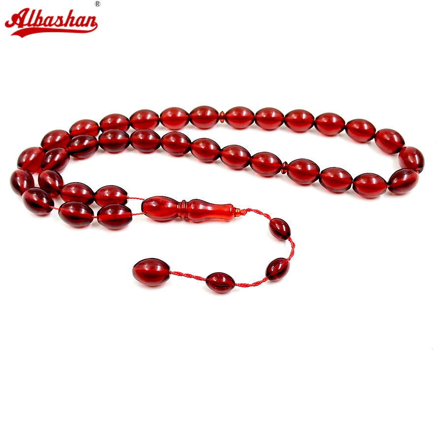 Ethnic Fashion Store - Różaniec Tasbih z czerwonej żywicy, 33
