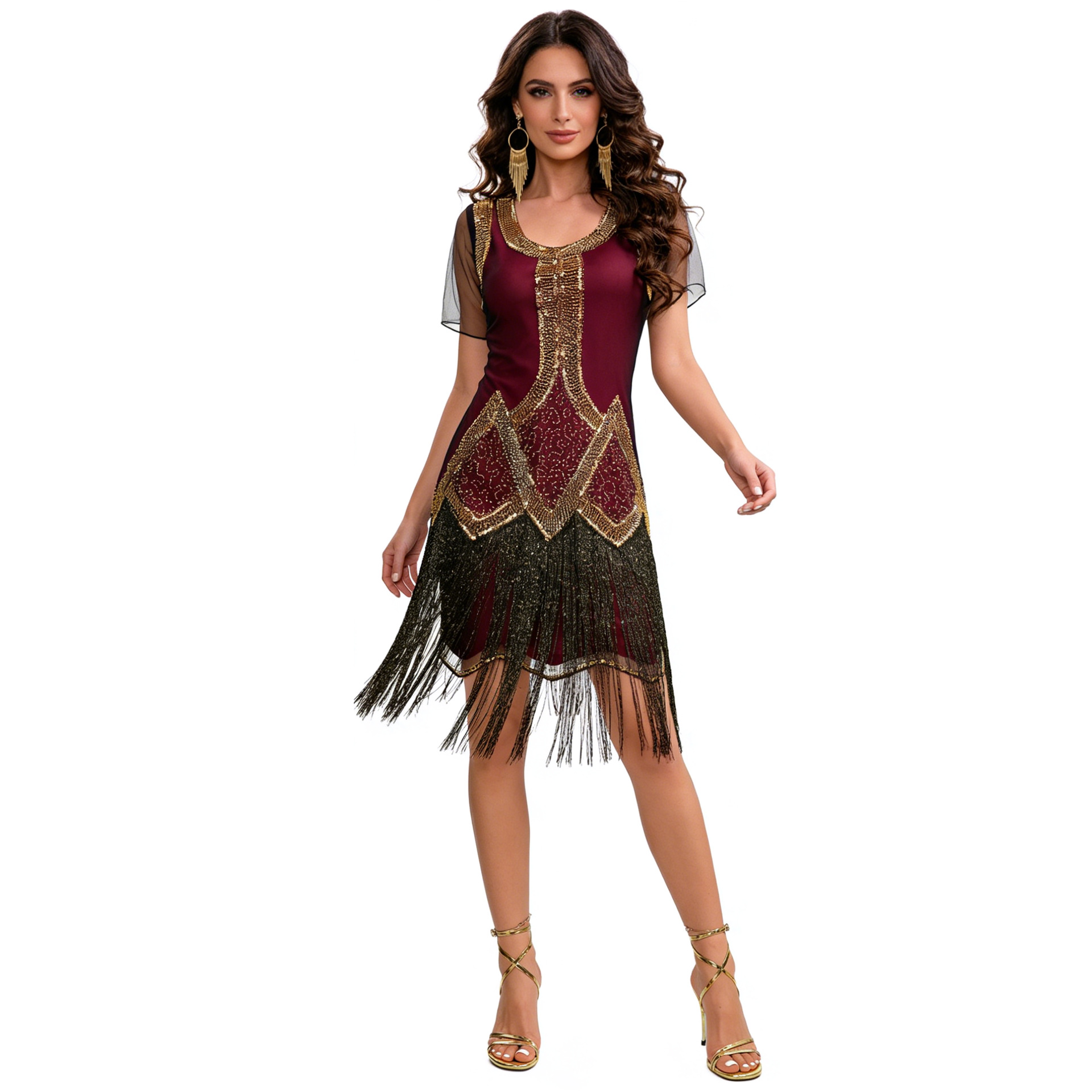 Sukienka w stylu retro z cekin – Ethnic Fashion Dress recenzja i cena