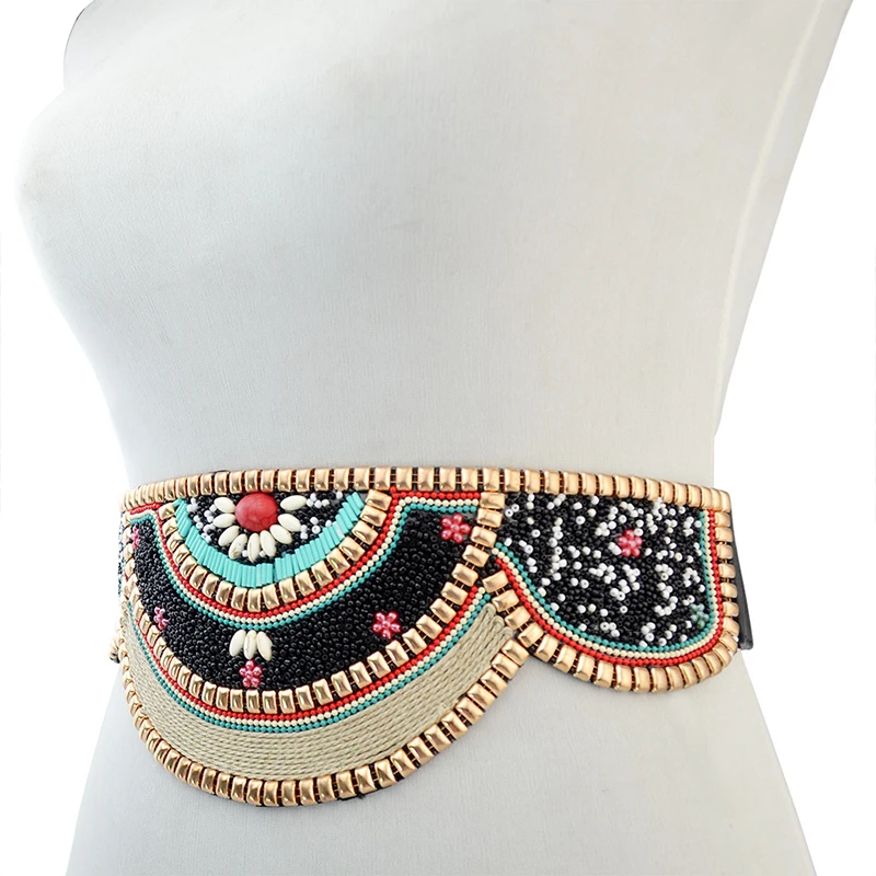 Kolorowe koraliki w talii pas  – Ethnic Boho Fashion recenzja i cena