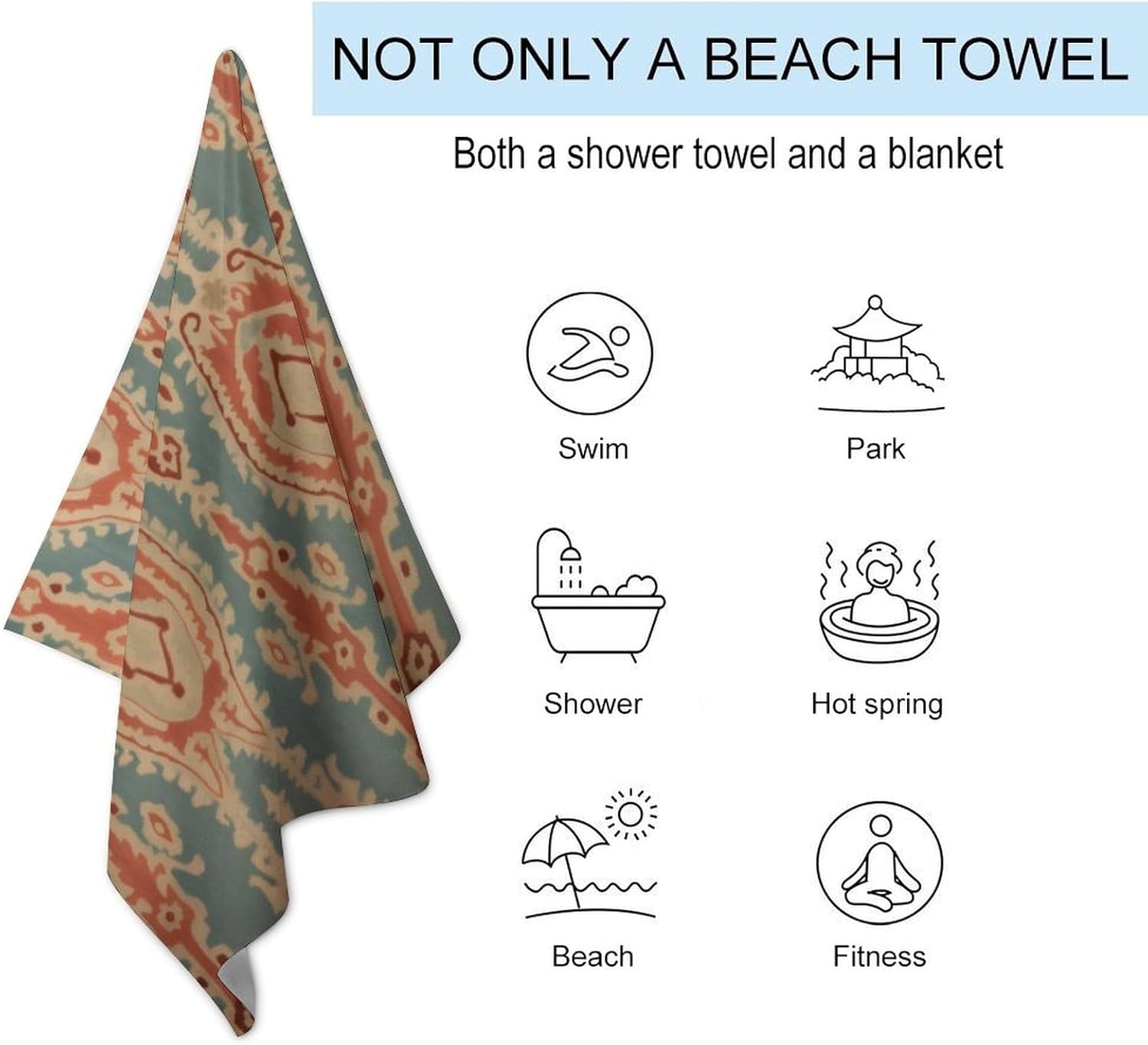 Ręczniki plażowe z wzorami, ch – Ikat Woven Fabric recenzja i cena