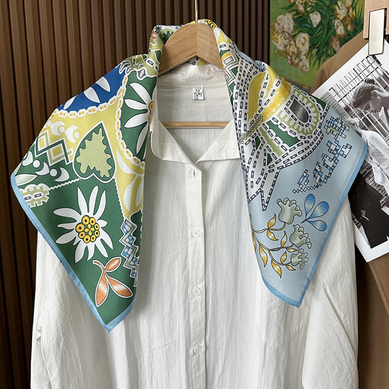 Zielona kwadratowa chusta w st – Ethnic Boho Fashion recenzja i cena