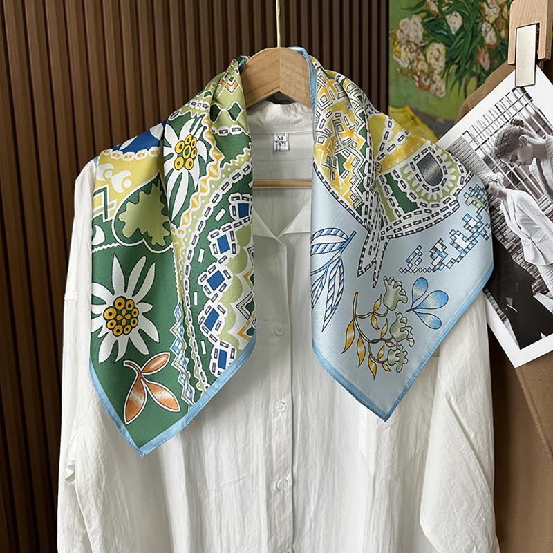 Zielona kwadratowa chusta w st – Ethnic Boho Fashion recenzja i cena