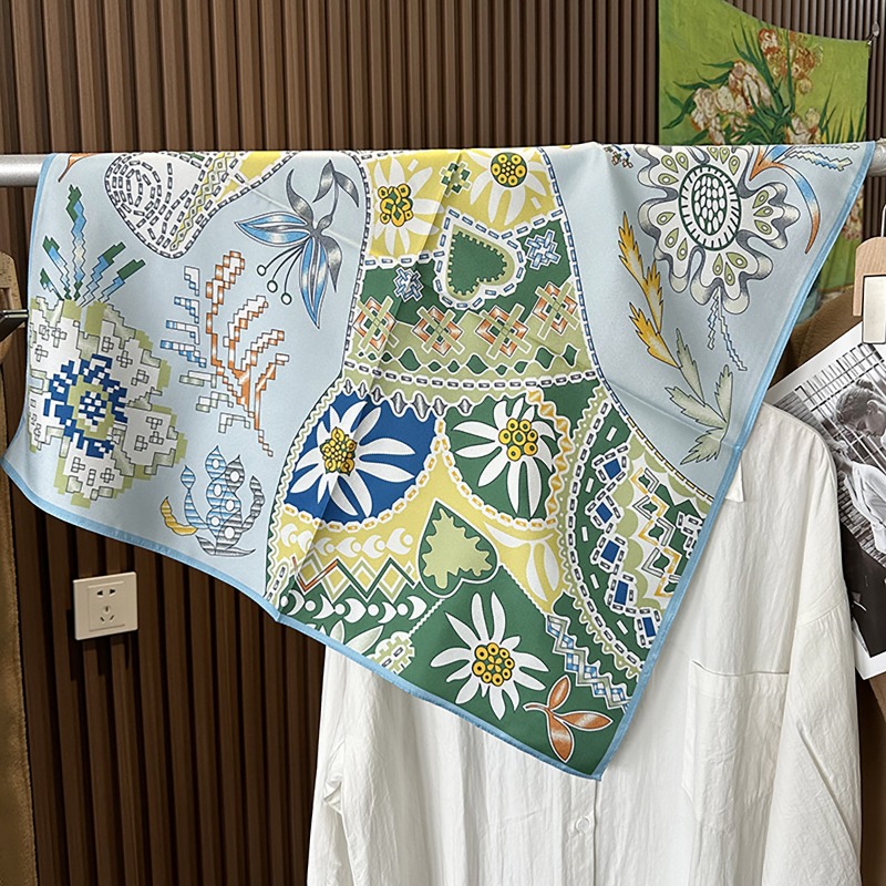 Zielona kwadratowa chusta w st – Ethnic Boho Fashion recenzja i cena