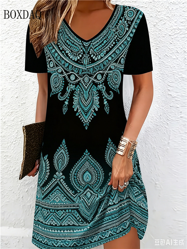 Sukienki damskie w stylu vinta – Ethnic Fashion Dress recenzja i cena