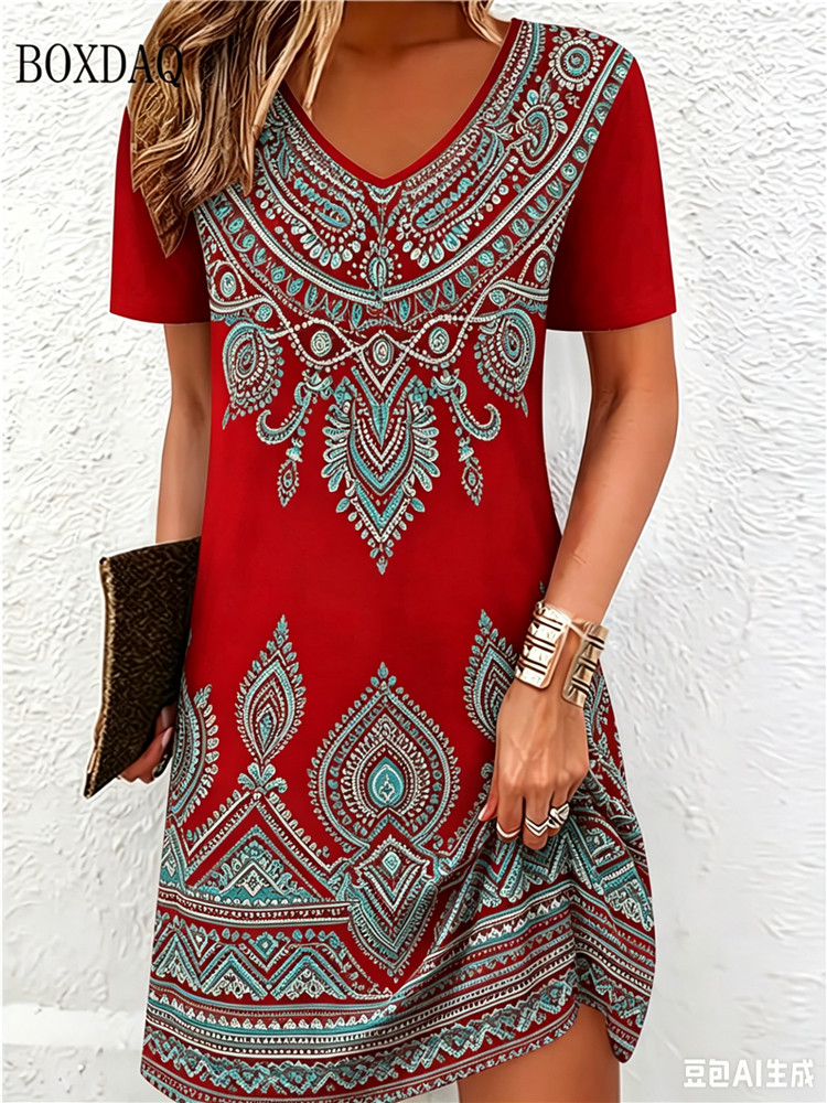 Sukienki damskie w stylu vinta – Ethnic Fashion Dress recenzja i cena